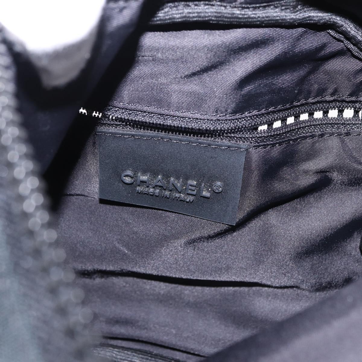 CHANEL Shoulder Bag PVC Canvas Black CC Auth 193242