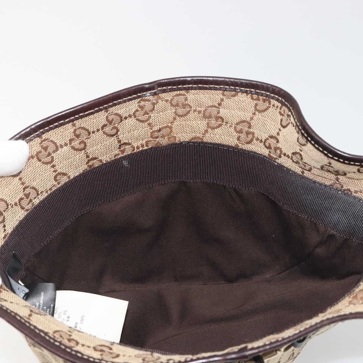 GUCCI GG Canvas Bucket Hat Horsebit L Beige Gold Auth 193307A