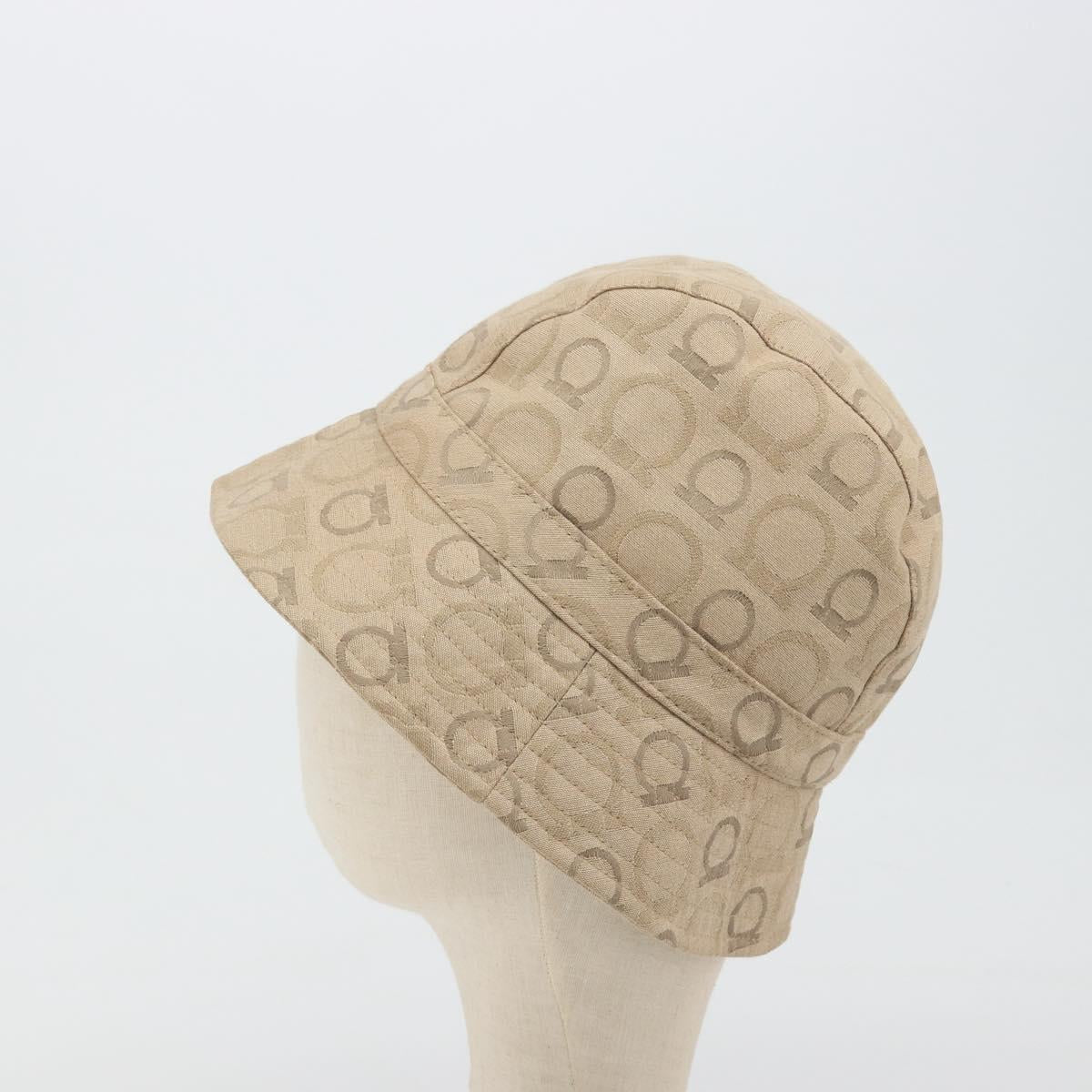 Salvatore Ferragamo Gancini Bucket Hat Canvas Beige Auth 193308A