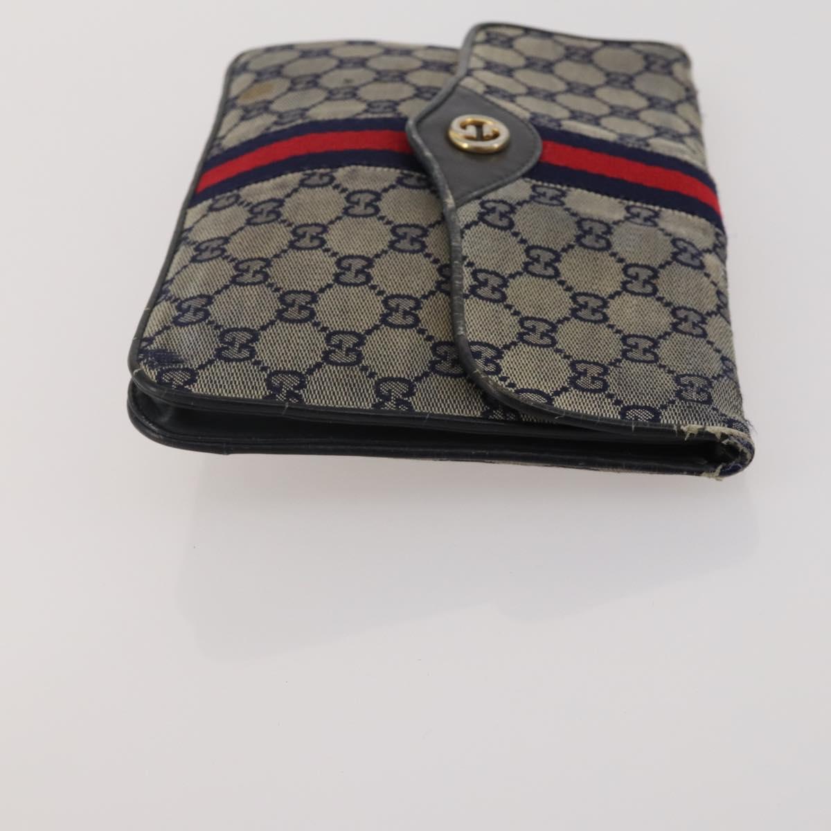 GUCCI Micro Canvas GG Supreme Clutch Bag 3 Set Navy Beige Red Auth 193326
