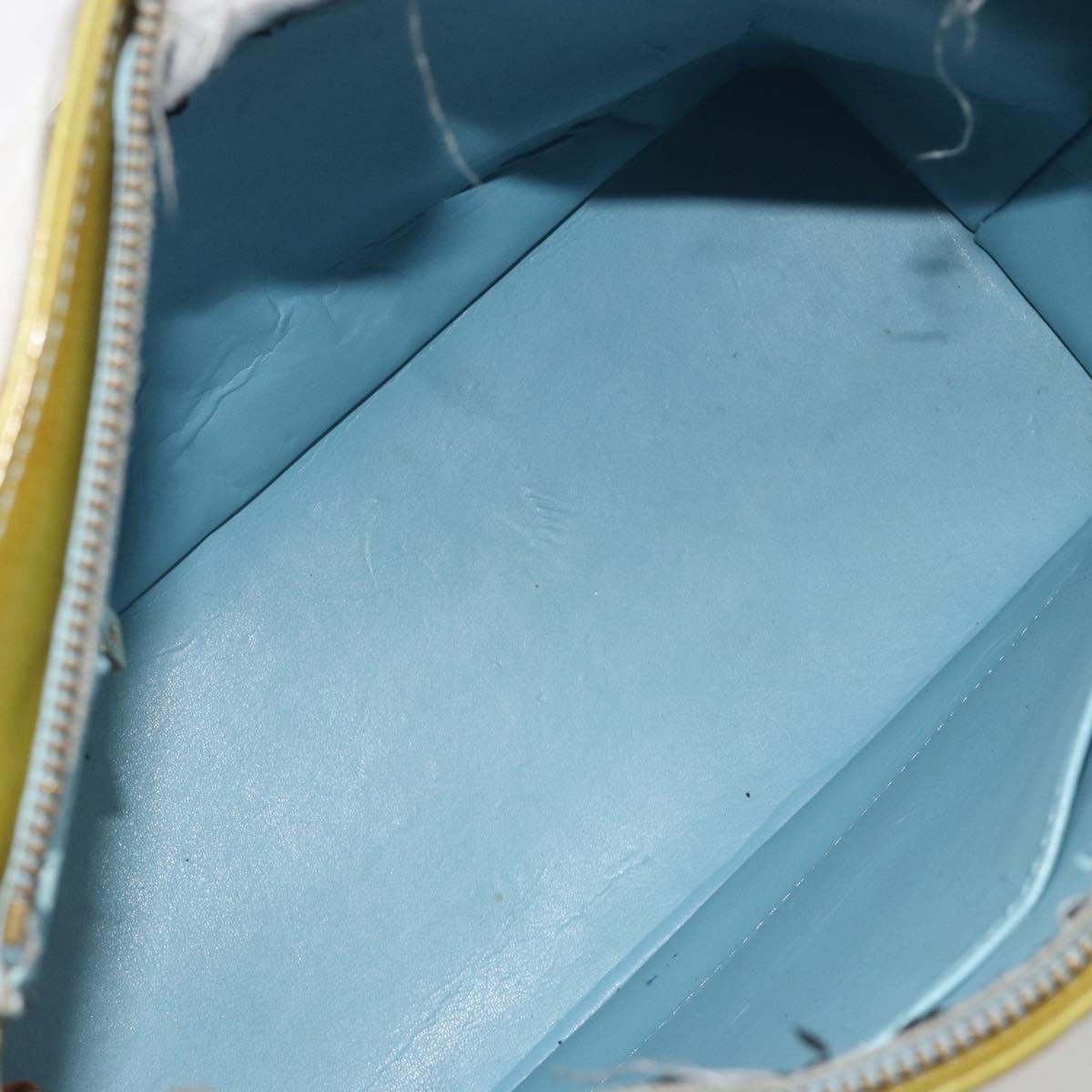LOUIS VUITTON Monogram Vernis Houston Hand Bag Baby Blue M91005 LV Auth 193343