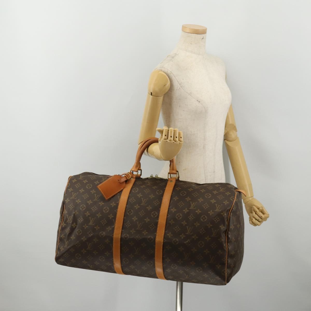 LOUIS VUITTON Monogram Keepall 55 Boston Bag M41424 LV Auth 193350A