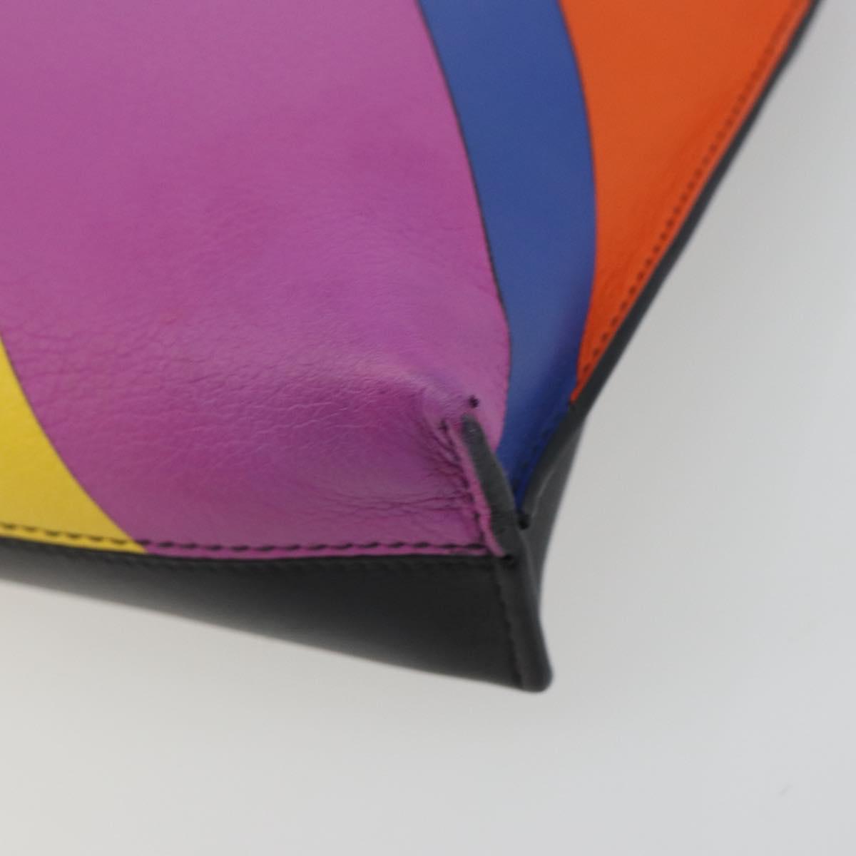 LOEWE Shoulder Bag Leather Multicolor Gold Auth 193351V
