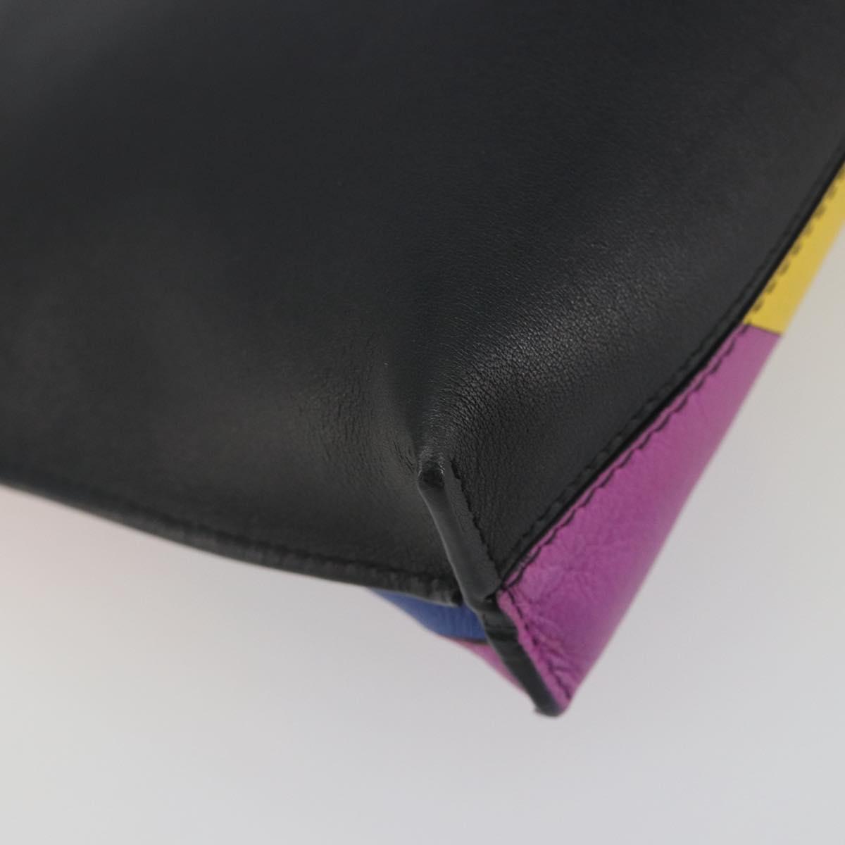 LOEWE Shoulder Bag Leather Multicolor Gold Auth 193351V