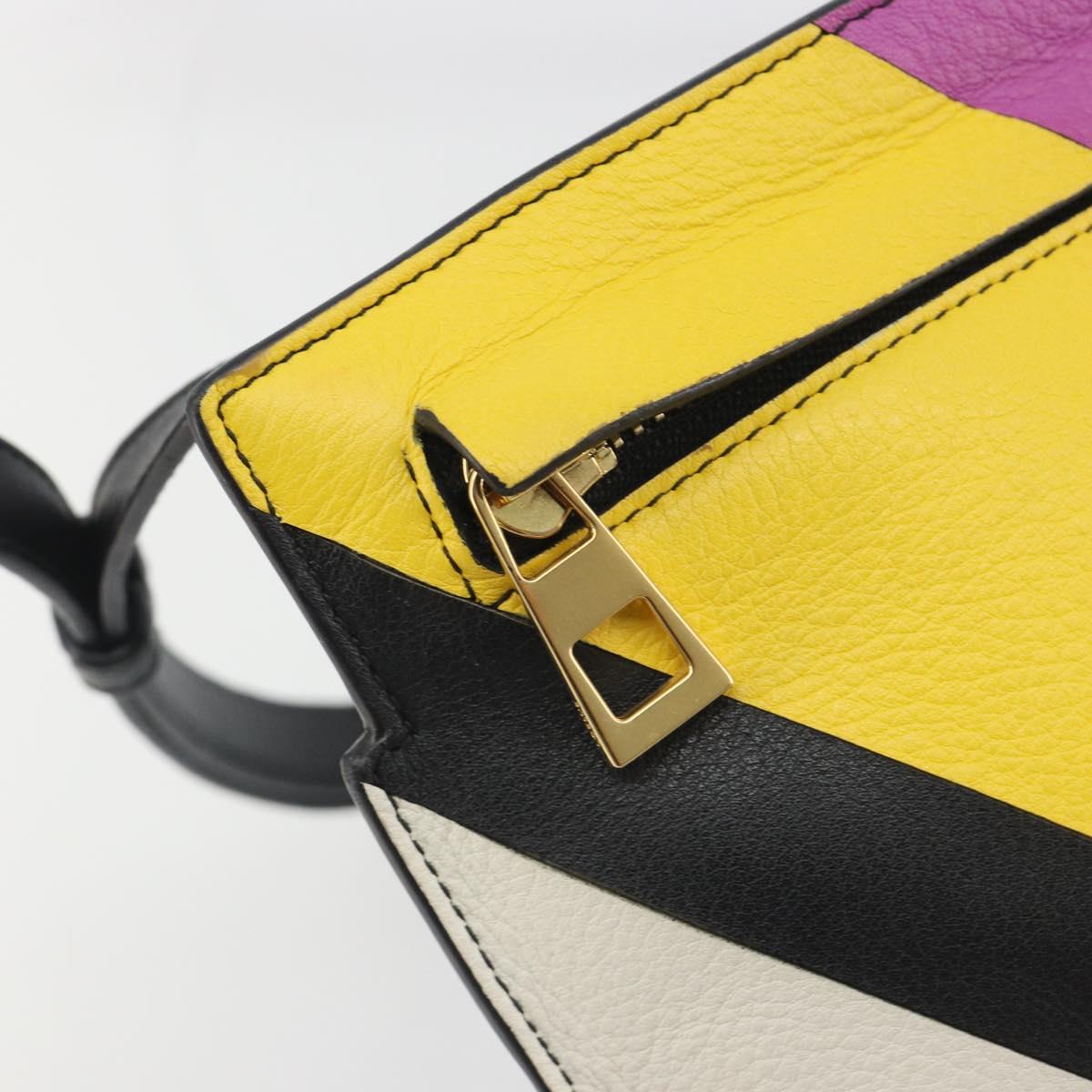 LOEWE Shoulder Bag Leather Multicolor Gold Auth 193351V