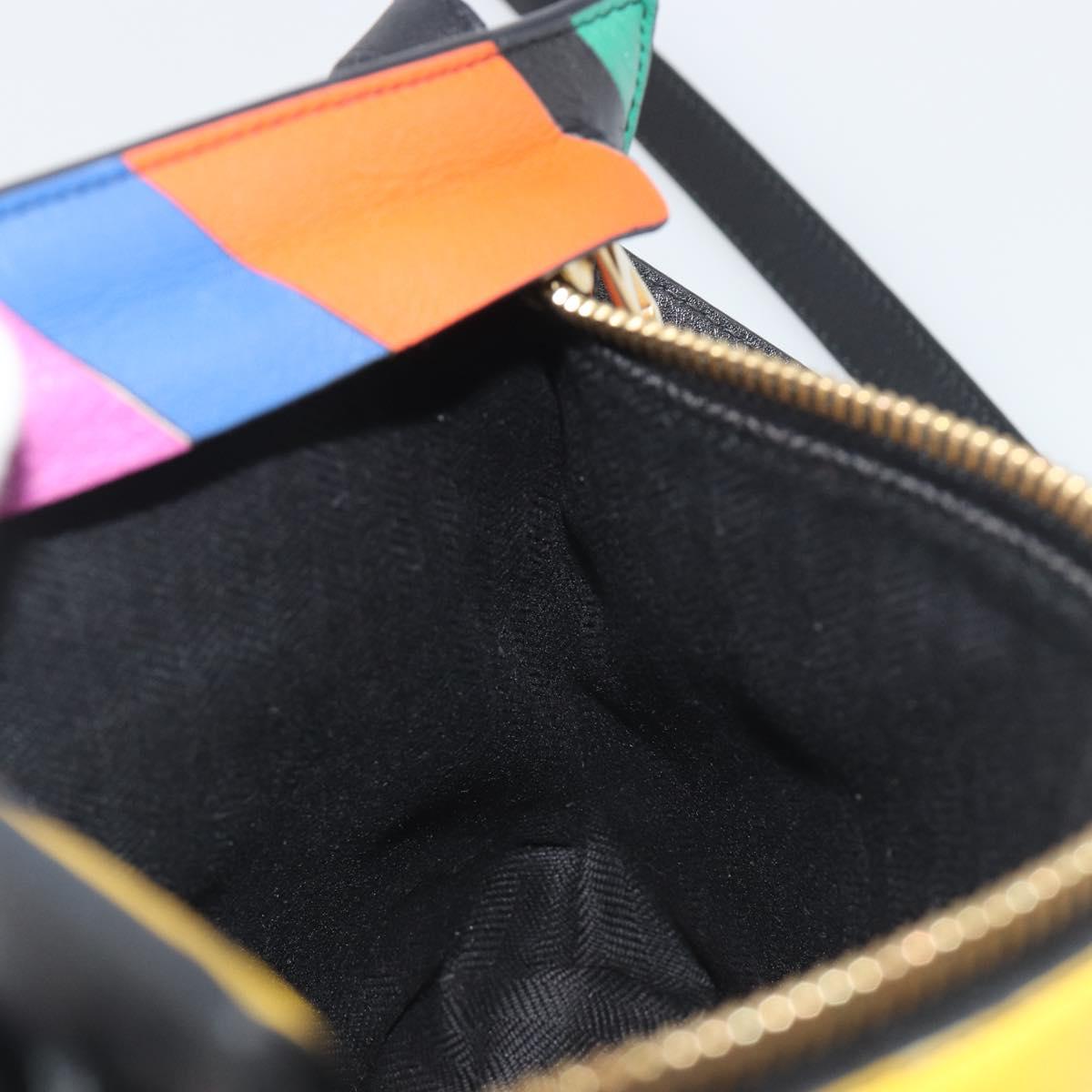 LOEWE Shoulder Bag Leather Multicolor Gold Auth 193351V