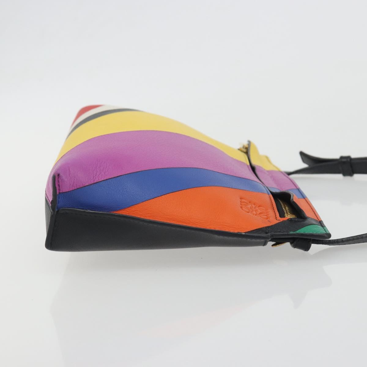 LOEWE Shoulder Bag Leather Multicolor Gold Auth 193351V