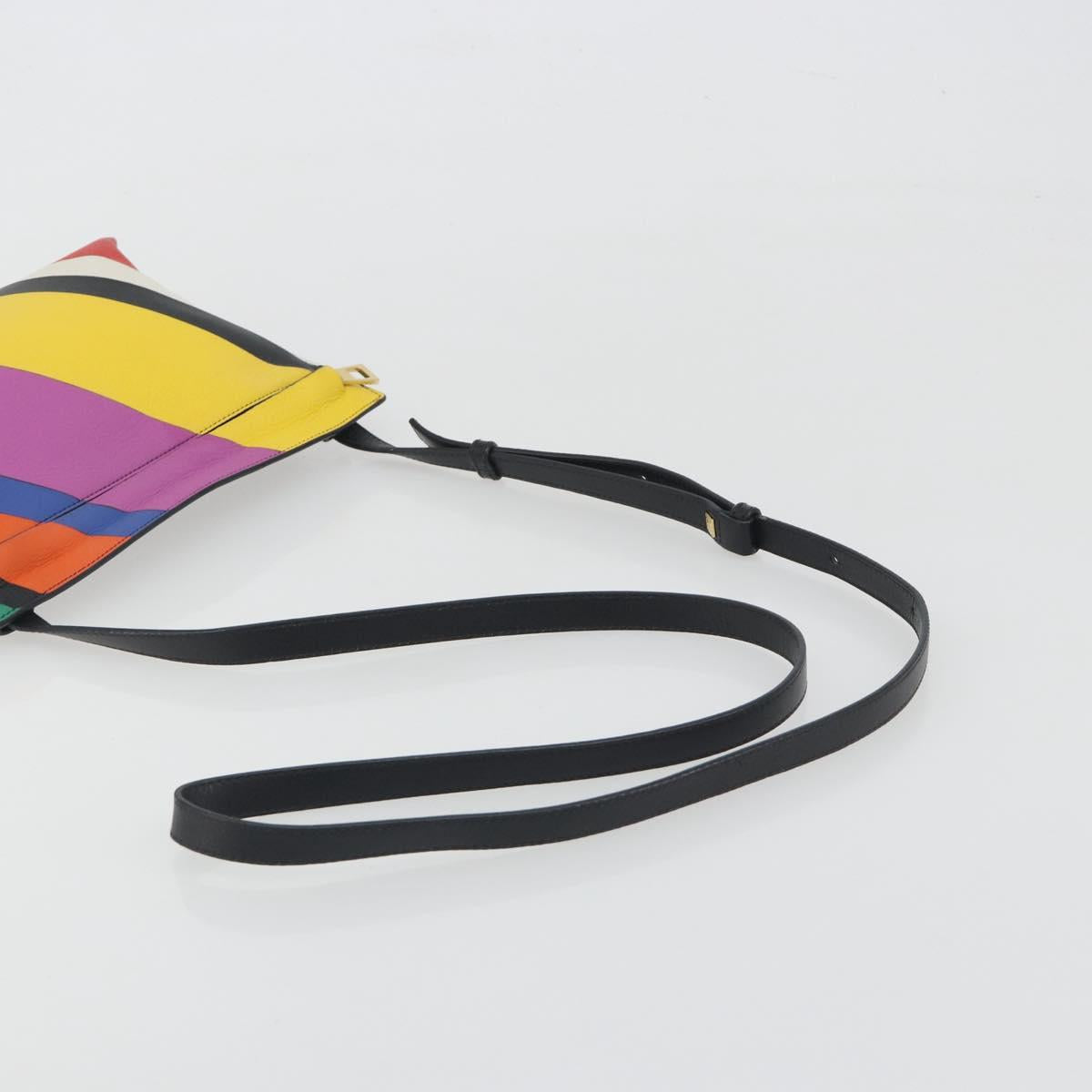 LOEWE Shoulder Bag Leather Multicolor Gold Auth 193351V