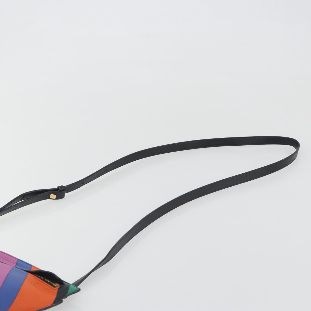 LOEWE Shoulder Bag Leather Multicolor Gold Auth 193351V