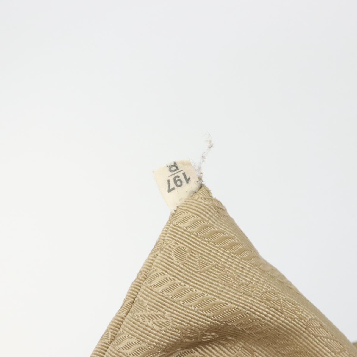 PRADA Shoulder Bag Canvas Beige Gold Auth 193355