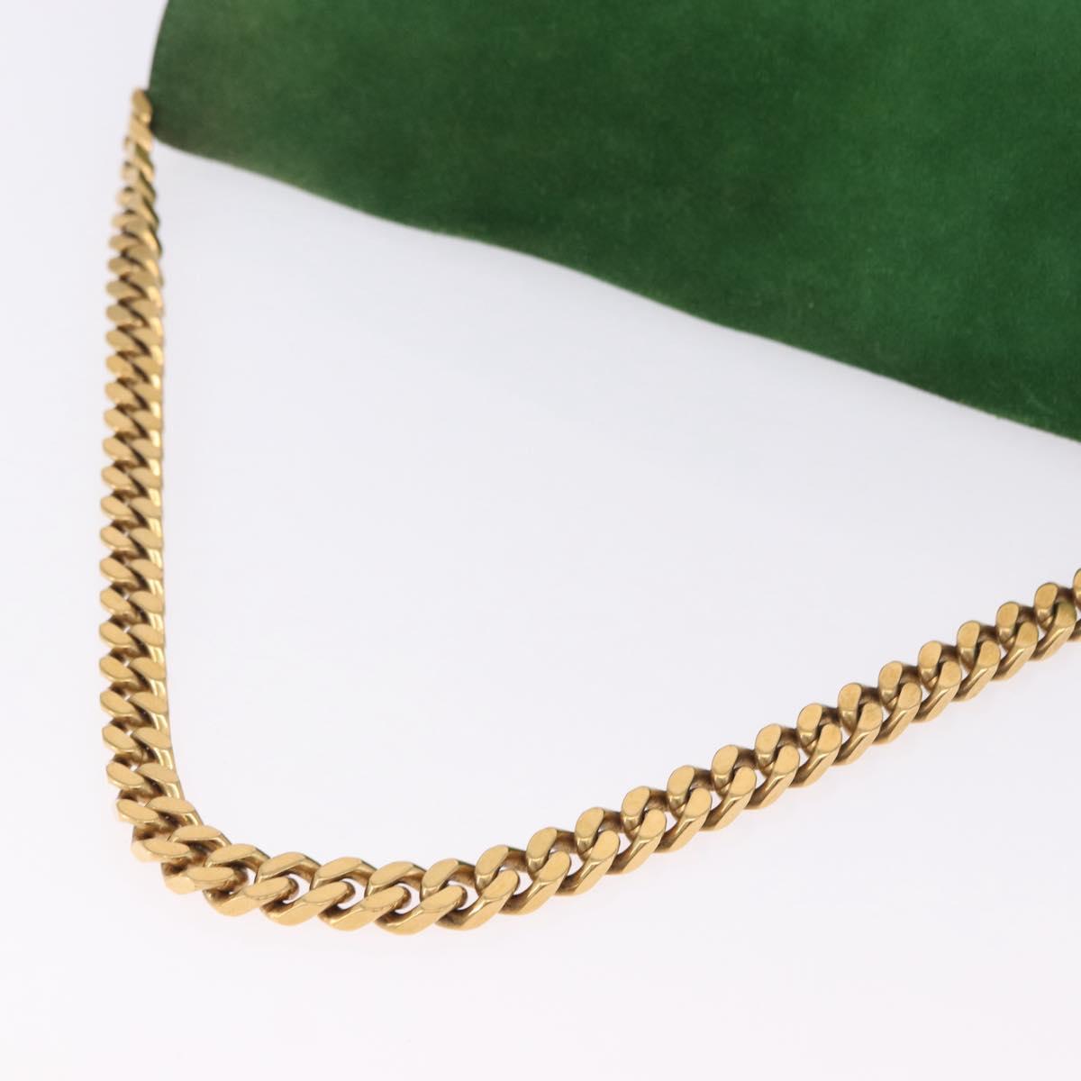 CELINE Chain Shoulder Bag Suede Green Gold Auth 193356A