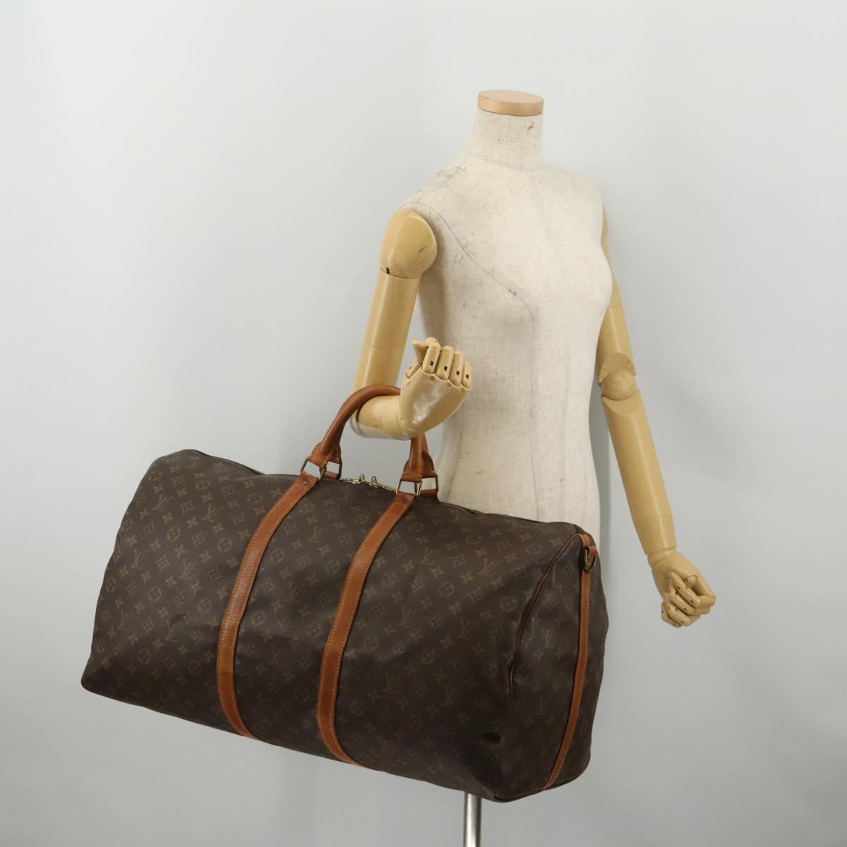 LOUIS VUITTON Monogram Keepall Bandouliere 60 Boston Bag M41412 LV Auth 193362