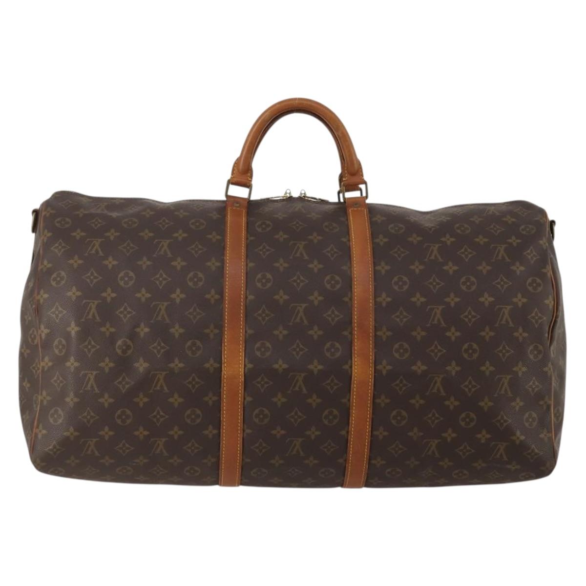LOUIS VUITTON Monogram Keepall Bandouliere 60 Boston Bag M41412 LV Auth 193362