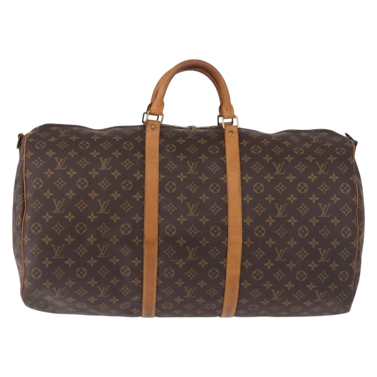 LOUIS VUITTON Monogram Keepall Bandouliere 60 Boston Bag M41412 LV Auth 193363