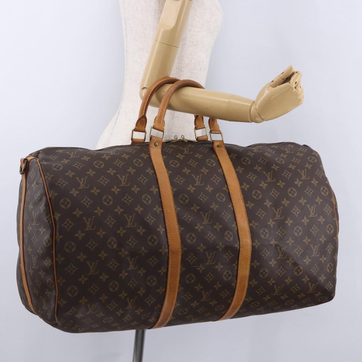 LOUIS VUITTON Monogram Keepall Bandouliere 60 Boston Bag M41412 LV Auth 193363