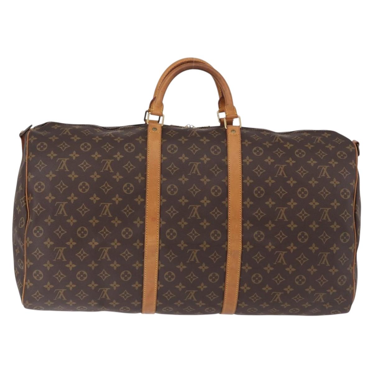 LOUIS VUITTON Monogram Keepall Bandouliere 60 Boston Bag M41412 LV Auth 193363