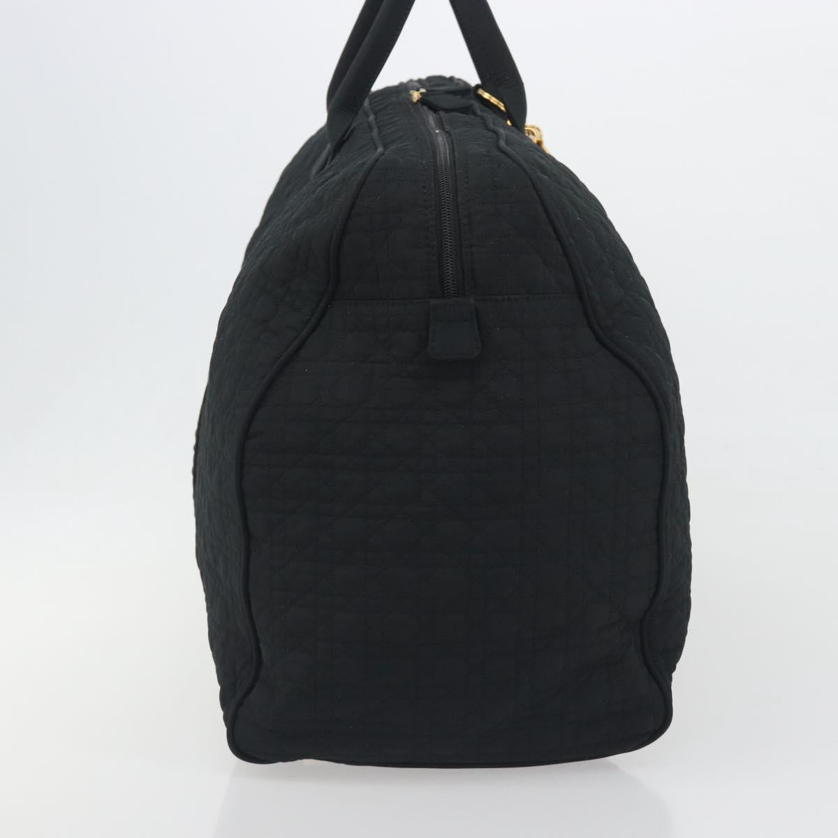 Christian Dior Canage Boston Bag Nylon Black Gold Auth 193370A