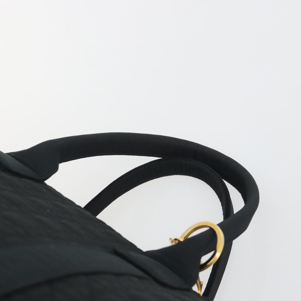 Christian Dior Canage Boston Bag Nylon Black Gold Auth 193370A