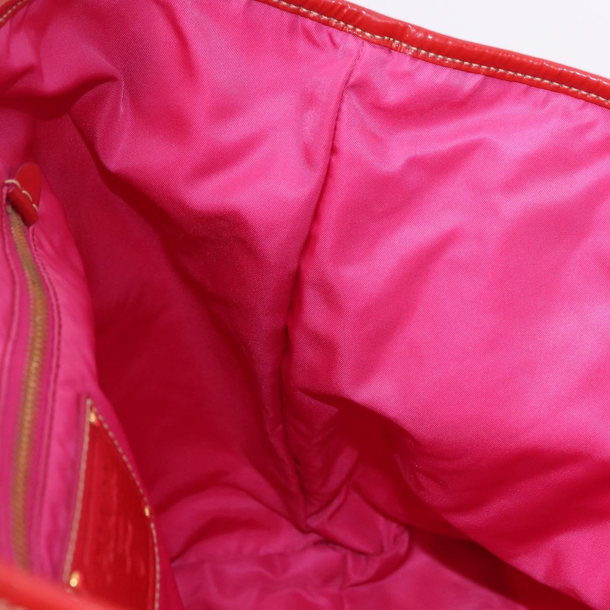 PRADA Tote Bag Nylon Gold Pink Auth 193372A