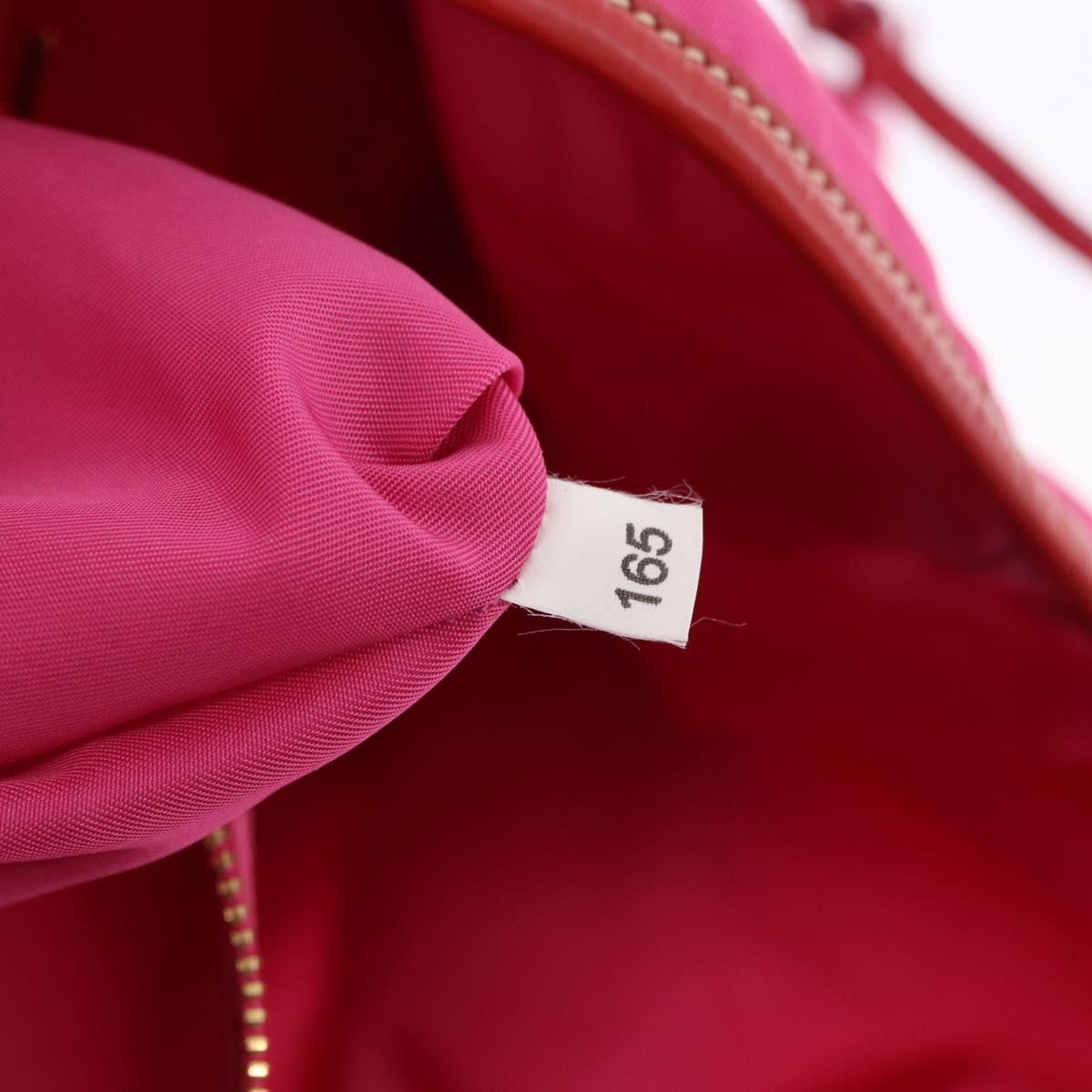 PRADA Tote Bag Nylon Gold Pink Auth 193372A