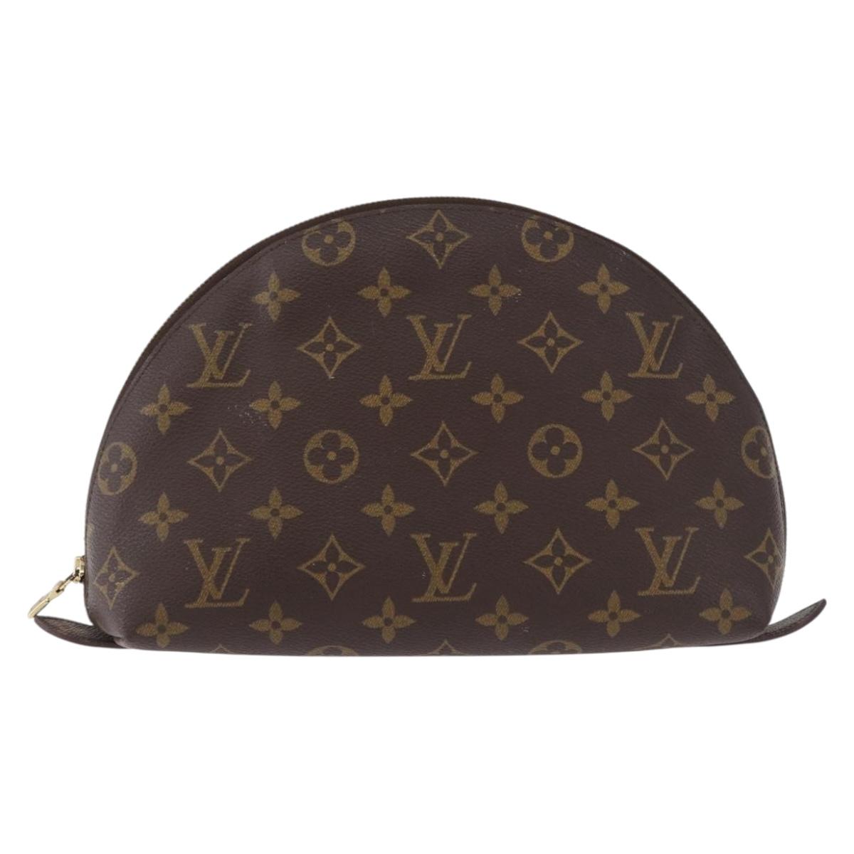 LOUIS VUITTON Monogram Trousse Demi Ronde Cosmetic Pouch M47520 LV Auth 193374