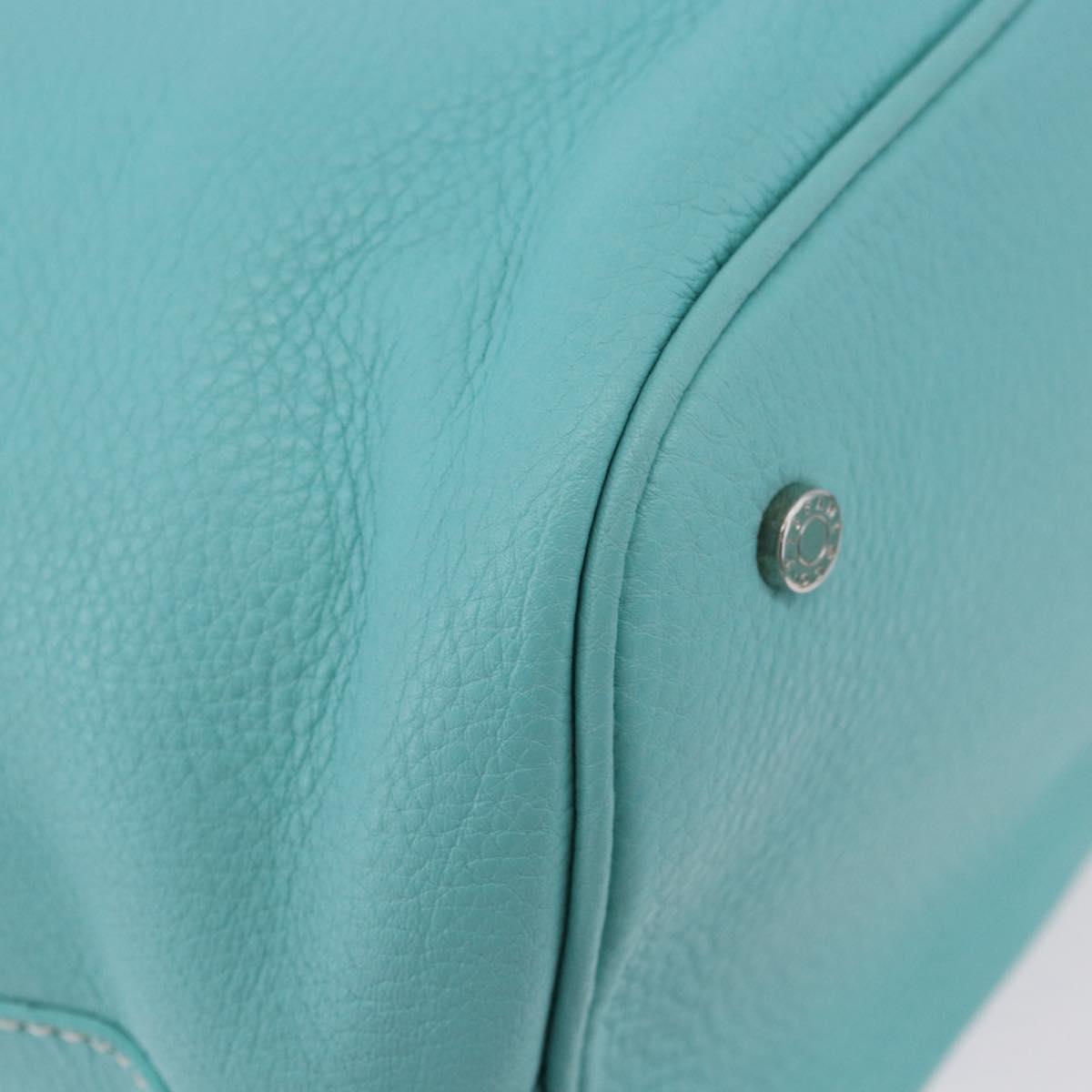 TIFFANY&Co. Shoulder Bag Leather Turquoise Blue Auth 193383V