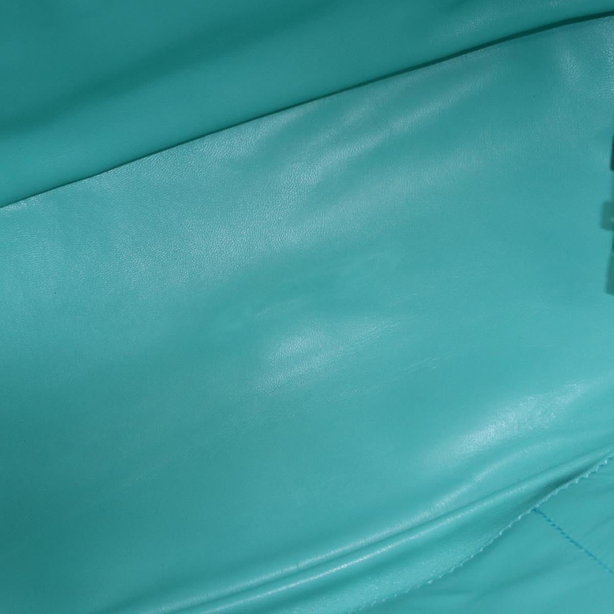 TIFFANY&Co. Shoulder Bag Leather Turquoise Blue Auth 193383V