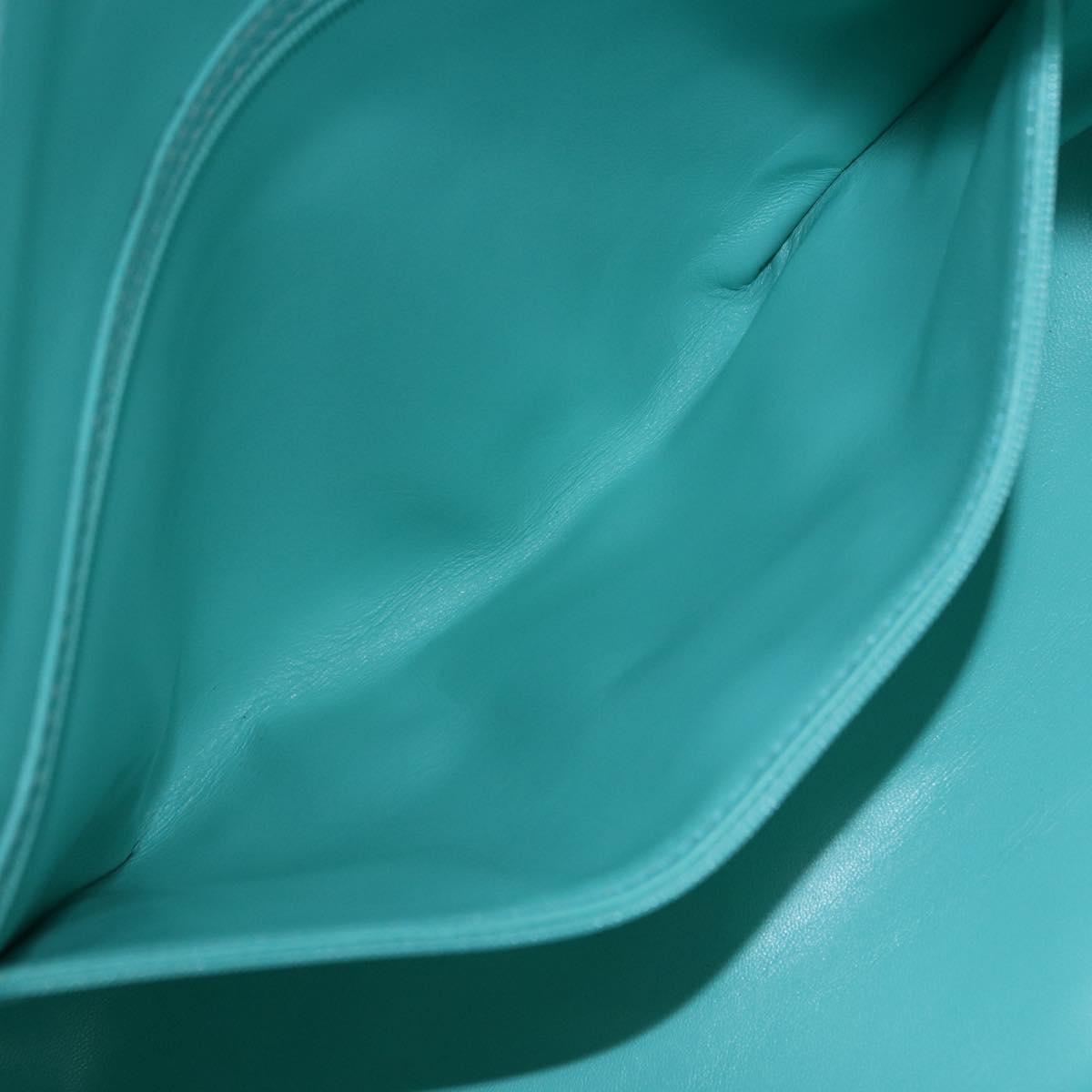 TIFFANY&Co. Shoulder Bag Leather Turquoise Blue Auth 193383V