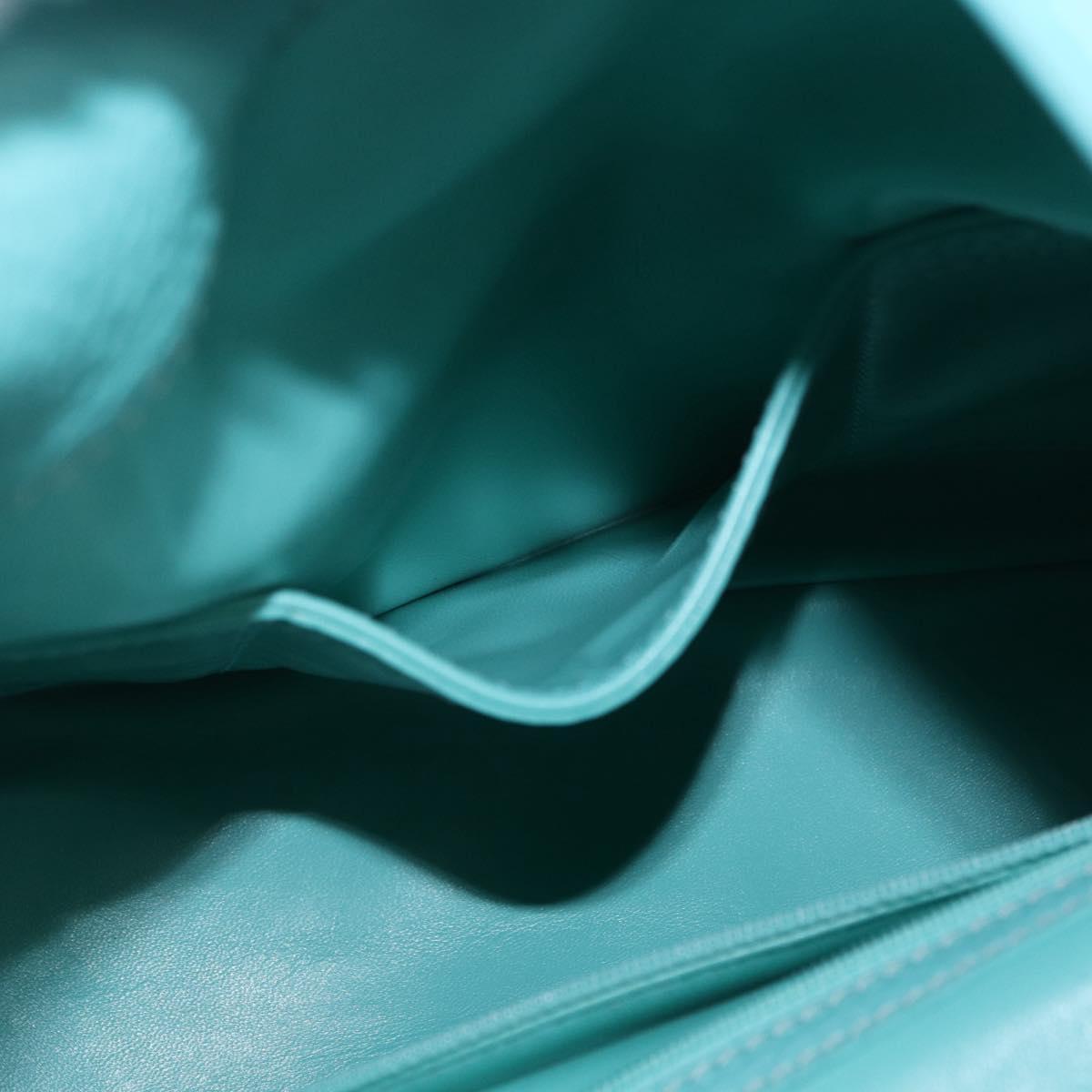 TIFFANY&Co. Shoulder Bag Leather Turquoise Blue Auth 193383V