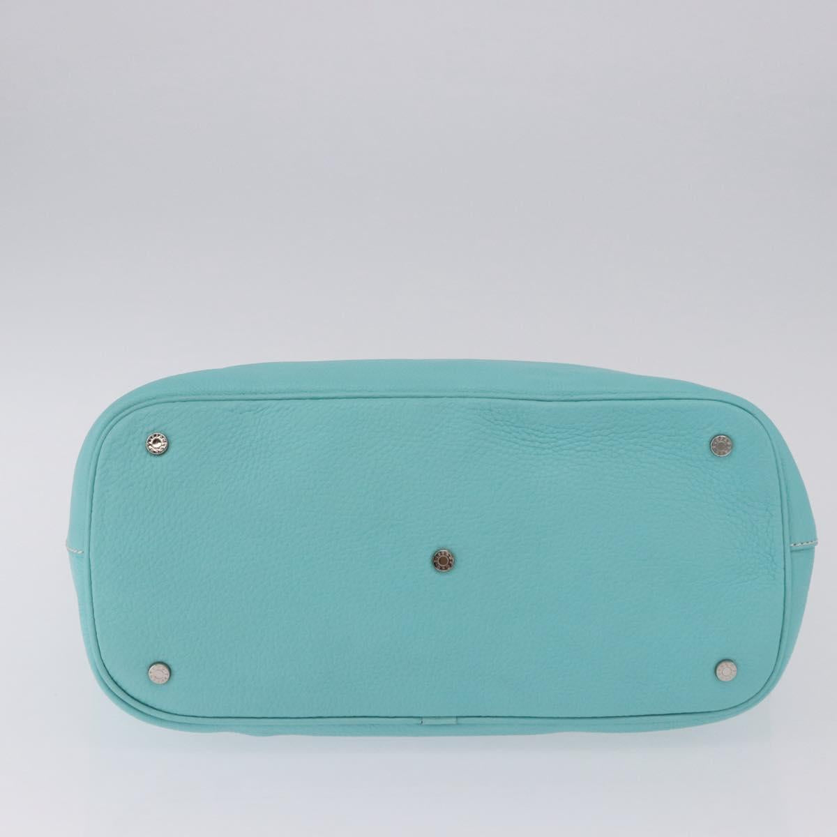 TIFFANY&Co. Shoulder Bag Leather Turquoise Blue Auth 193383V