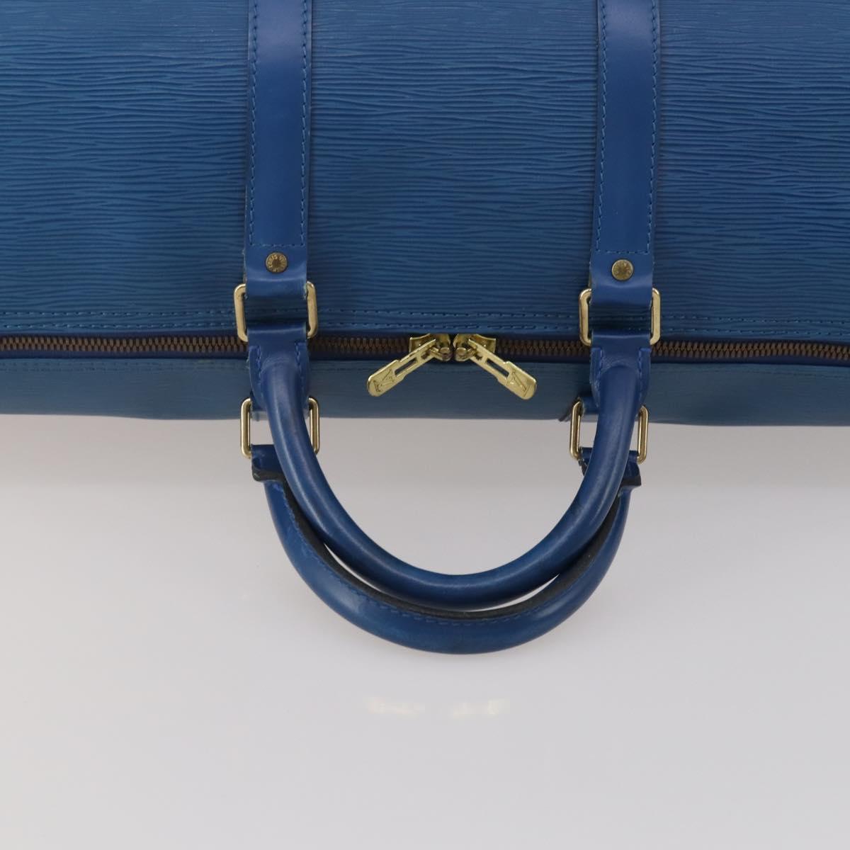 LOUIS VUITTON Epi Keepall 55 Boston Bag Toledo Blue M42955 LV Auth 193385