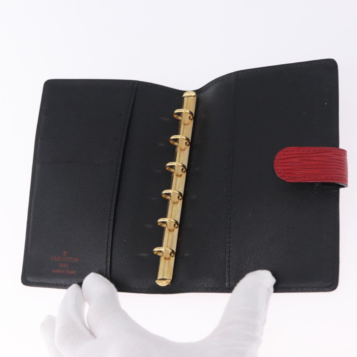 LOUIS VUITTON Epi Agenda PM Day Planner Cover Red R20057 LV Auth 193386
