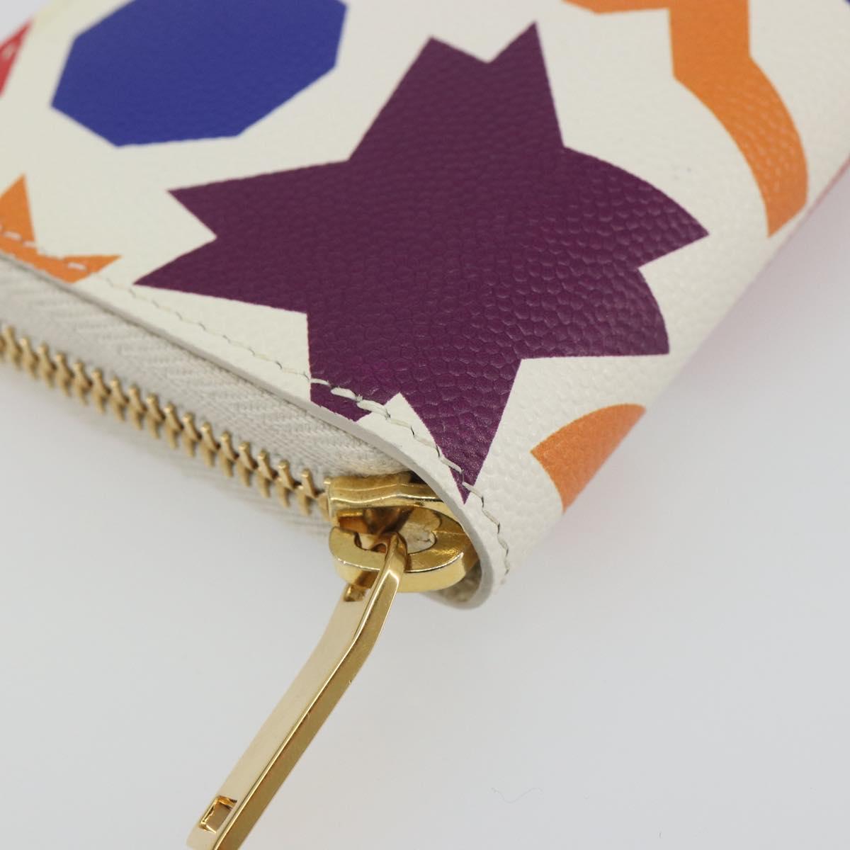 SAINT LAURENT Coin Purse Leather Multicolor Silver Auth 193388V