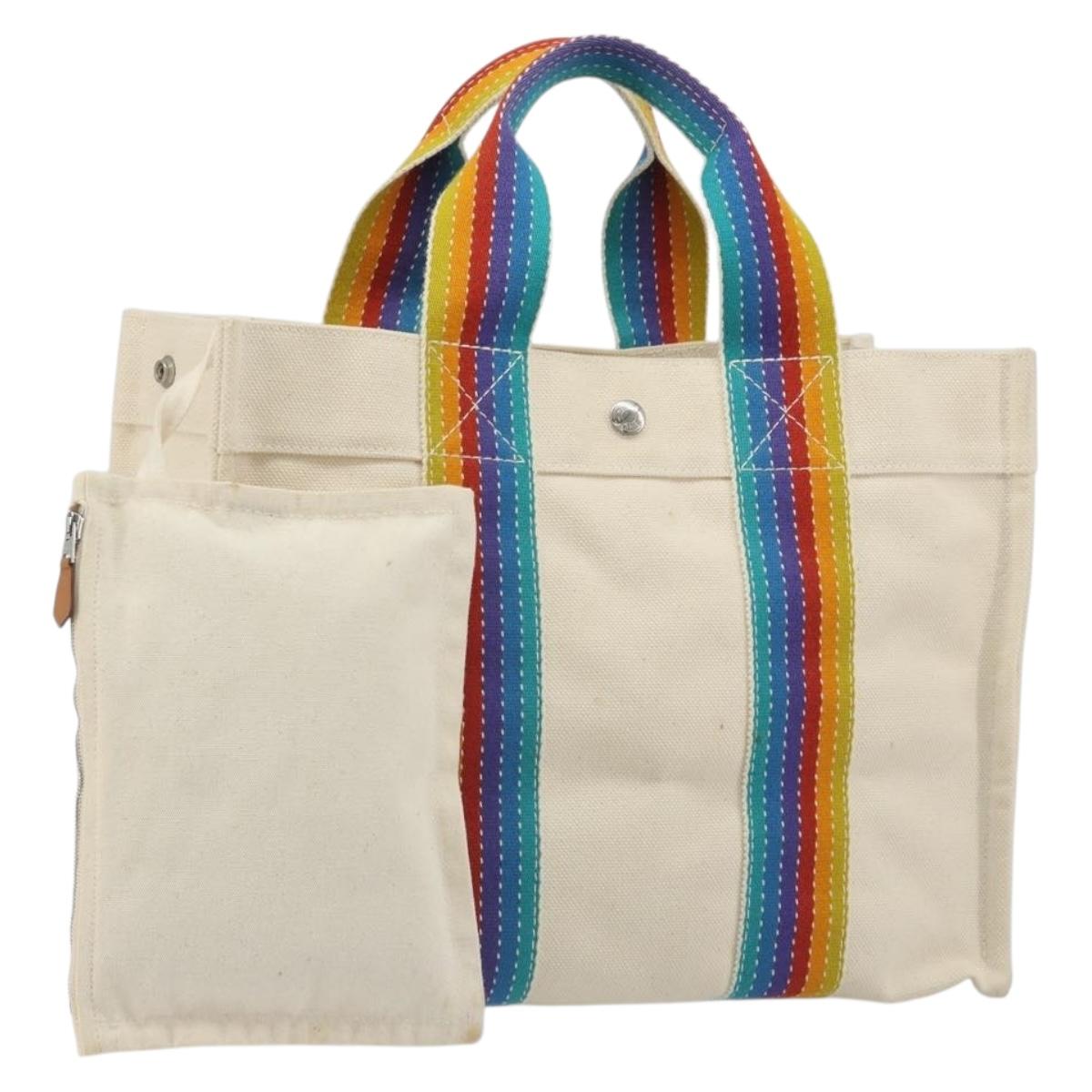 HERMES Bora Bora PM Rainbow Bag Canvas Sokoa Limited Edition Color Auth 193389A