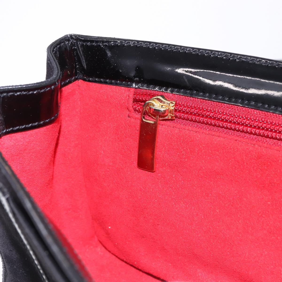 Salvatore Ferragamo Shoulder Bag Suede Black Gold Auth 193403A