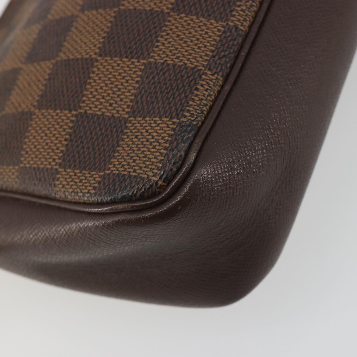 LOUIS VUITTON Damier Ebene Trousse Make Up Pouch N51982 LV Auth 193409