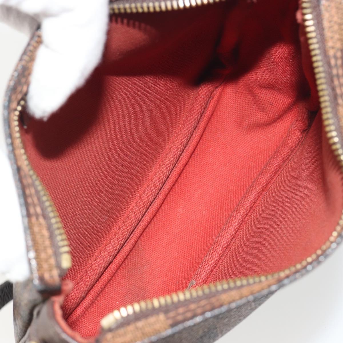 LOUIS VUITTON Damier Ebene Trousse Make Up Pouch N51982 LV Auth 193409