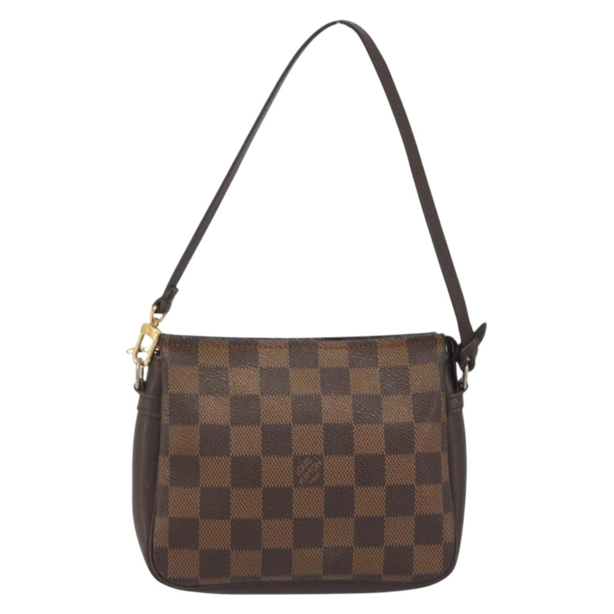 LOUIS VUITTON Damier Ebene Trousse Make Up Pouch N51982 LV Auth 193409