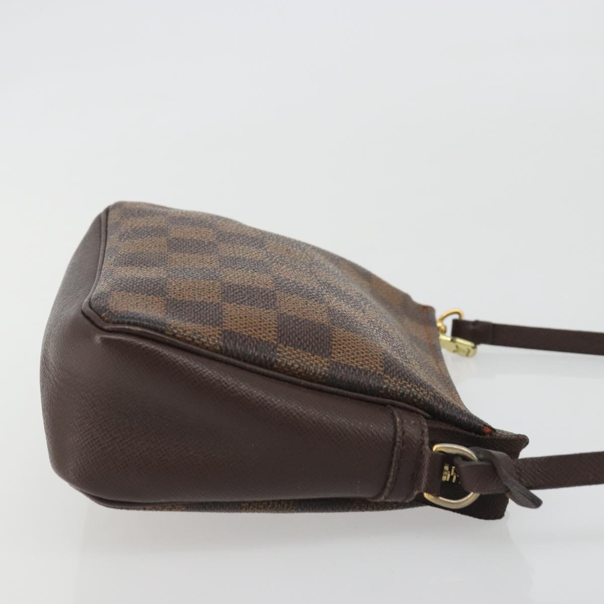 LOUIS VUITTON Damier Ebene Trousse Make Up Pouch N51982 LV Auth 193409
