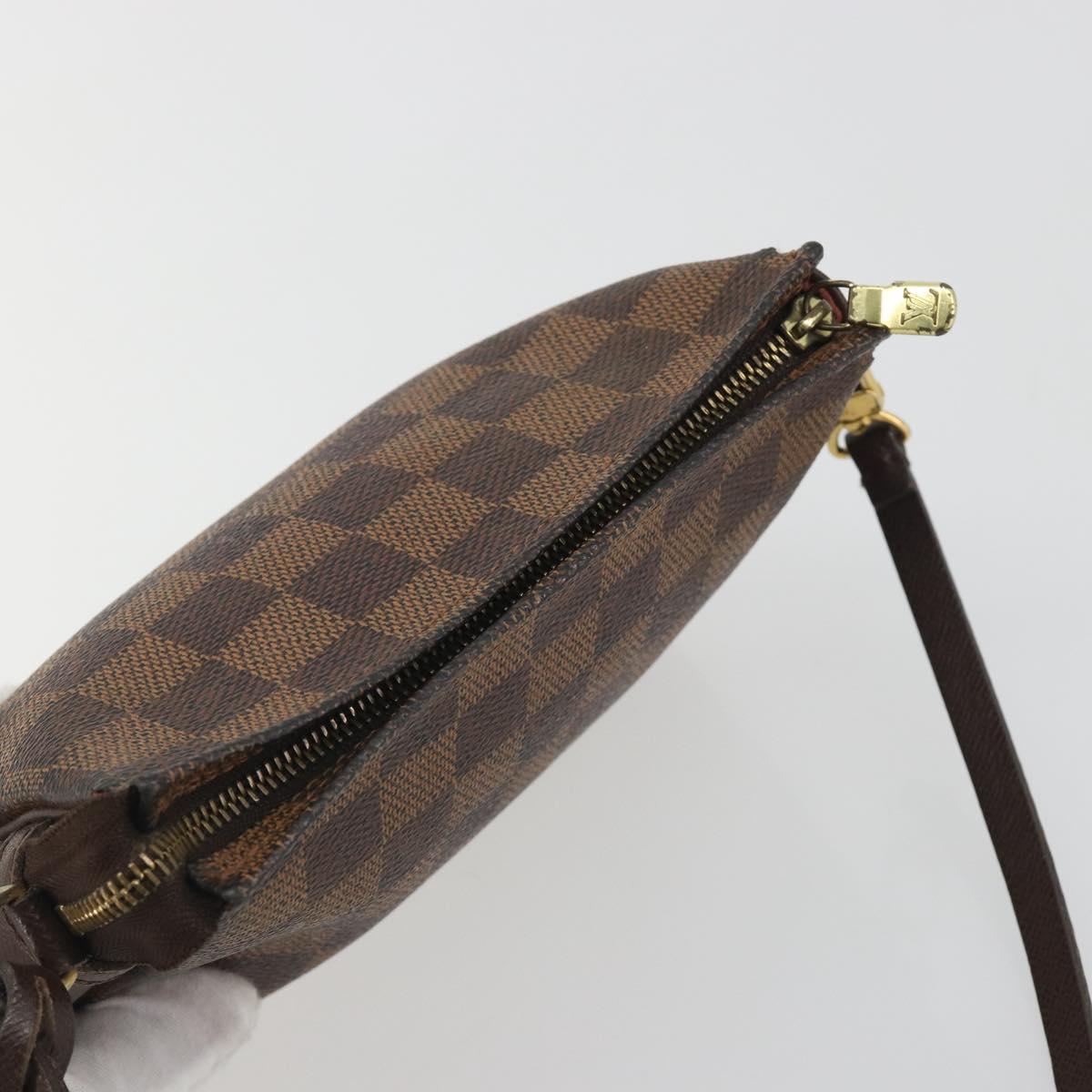 LOUIS VUITTON Damier Ebene Trousse Make Up Pouch N51982 LV Auth 193409