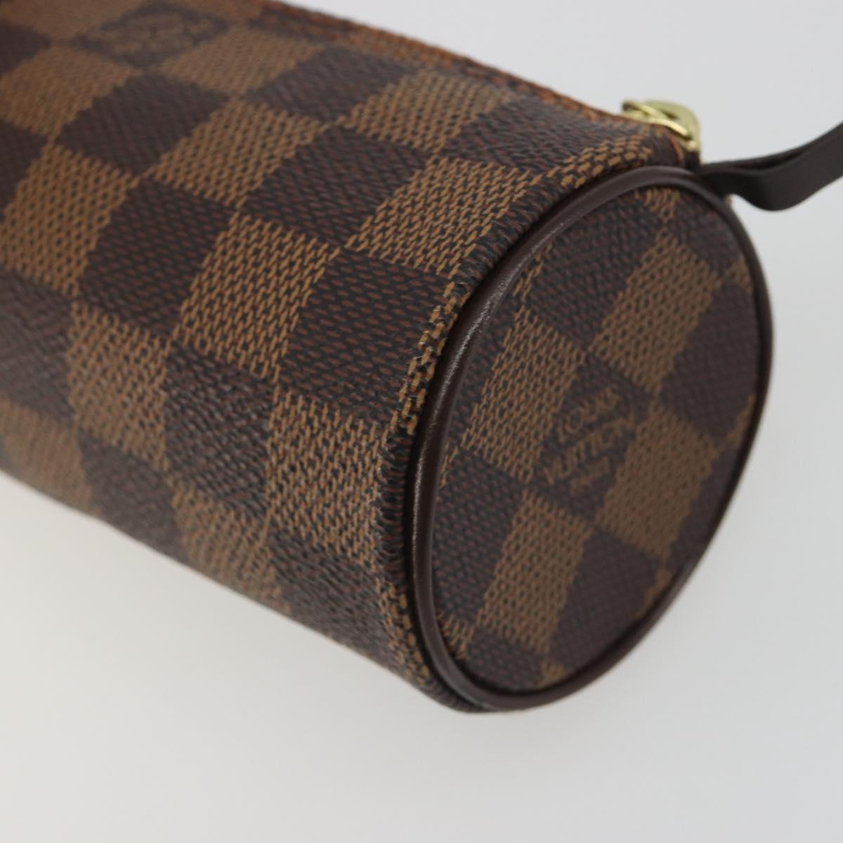 LOUIS VUITTON Damier Ebene Papillon Pouch LV Auth 193410V