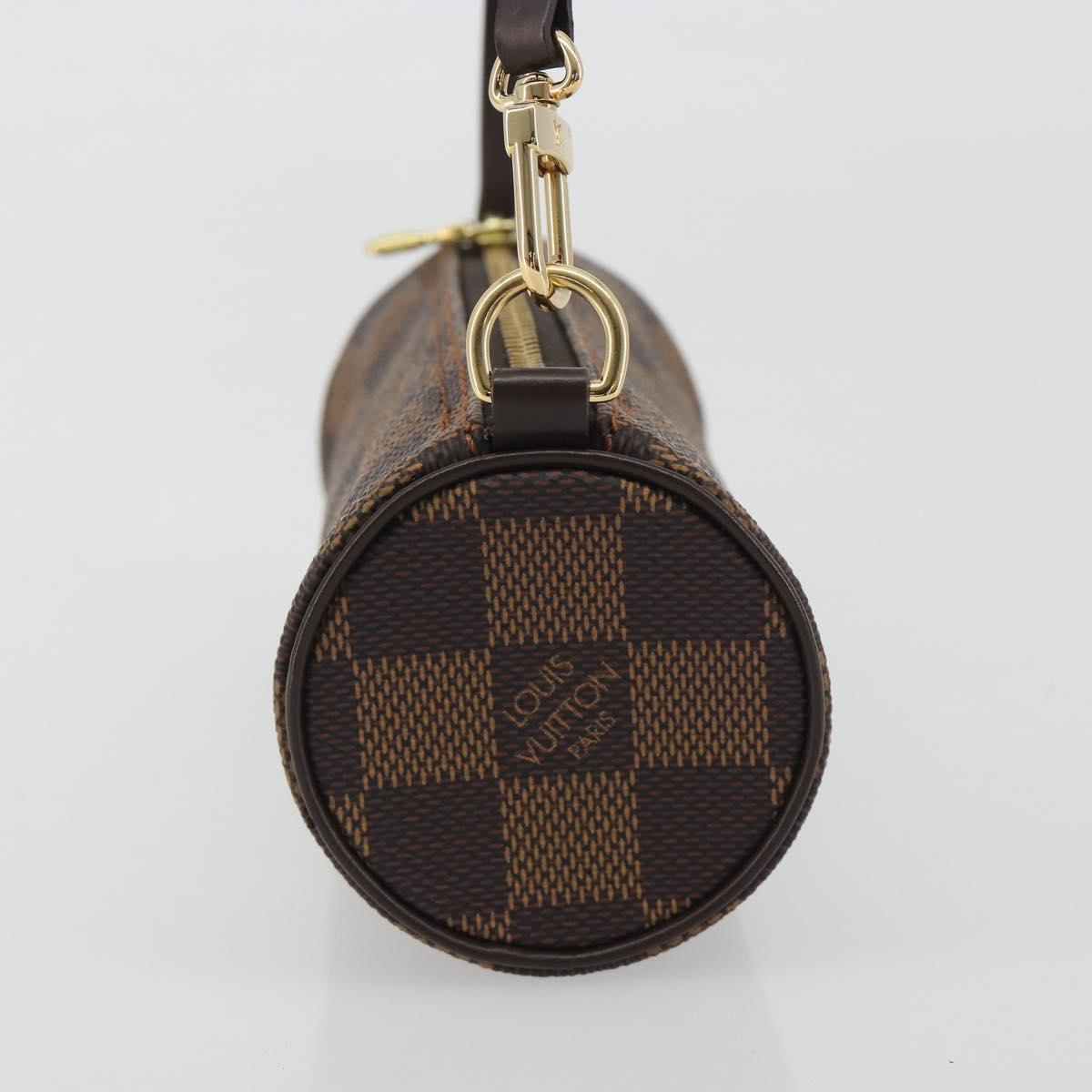 LOUIS VUITTON Damier Ebene Papillon Pouch LV Auth 193410V
