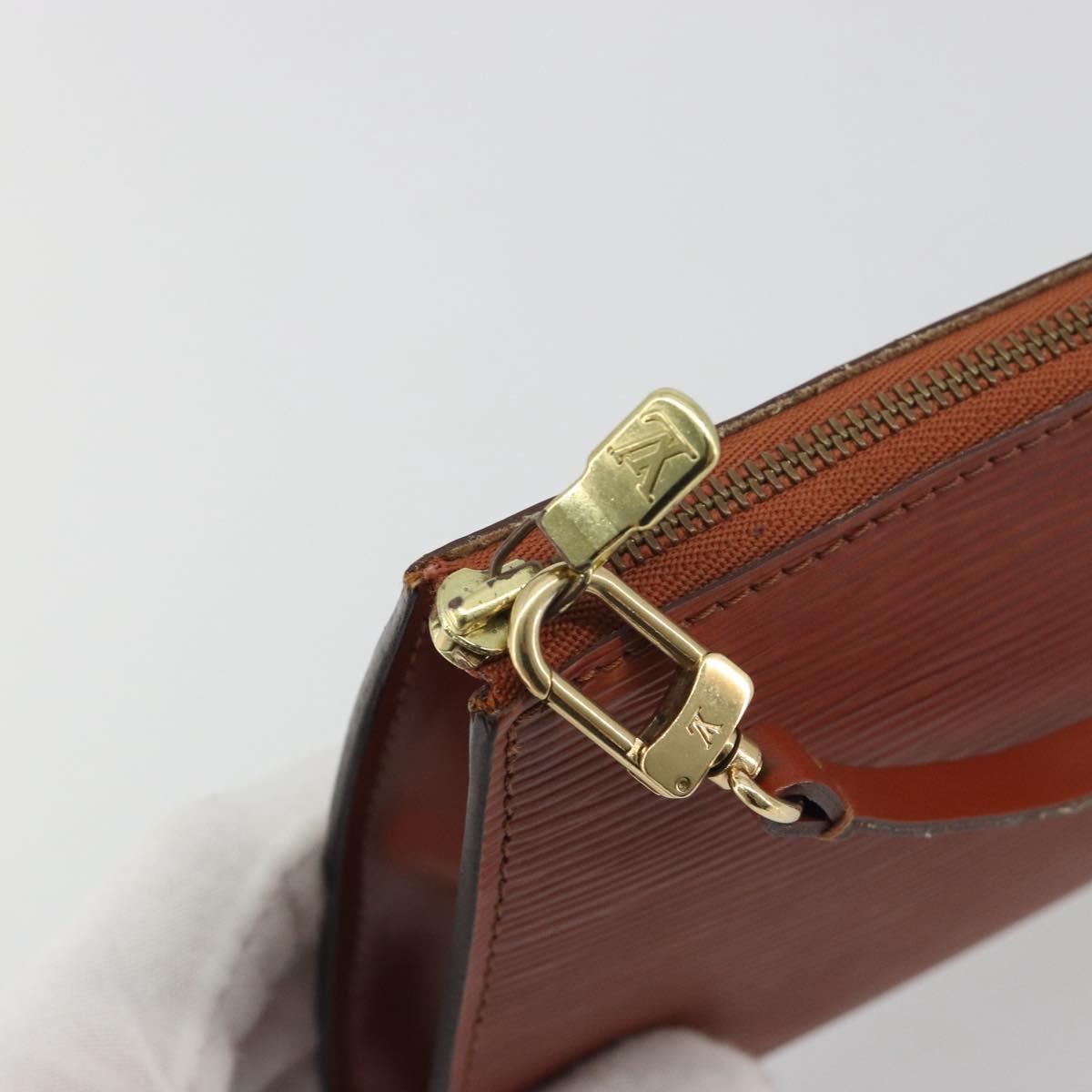LOUIS VUITTON Epi Pochette Accessoires Pouch Brown M52953 LV Auth 193411