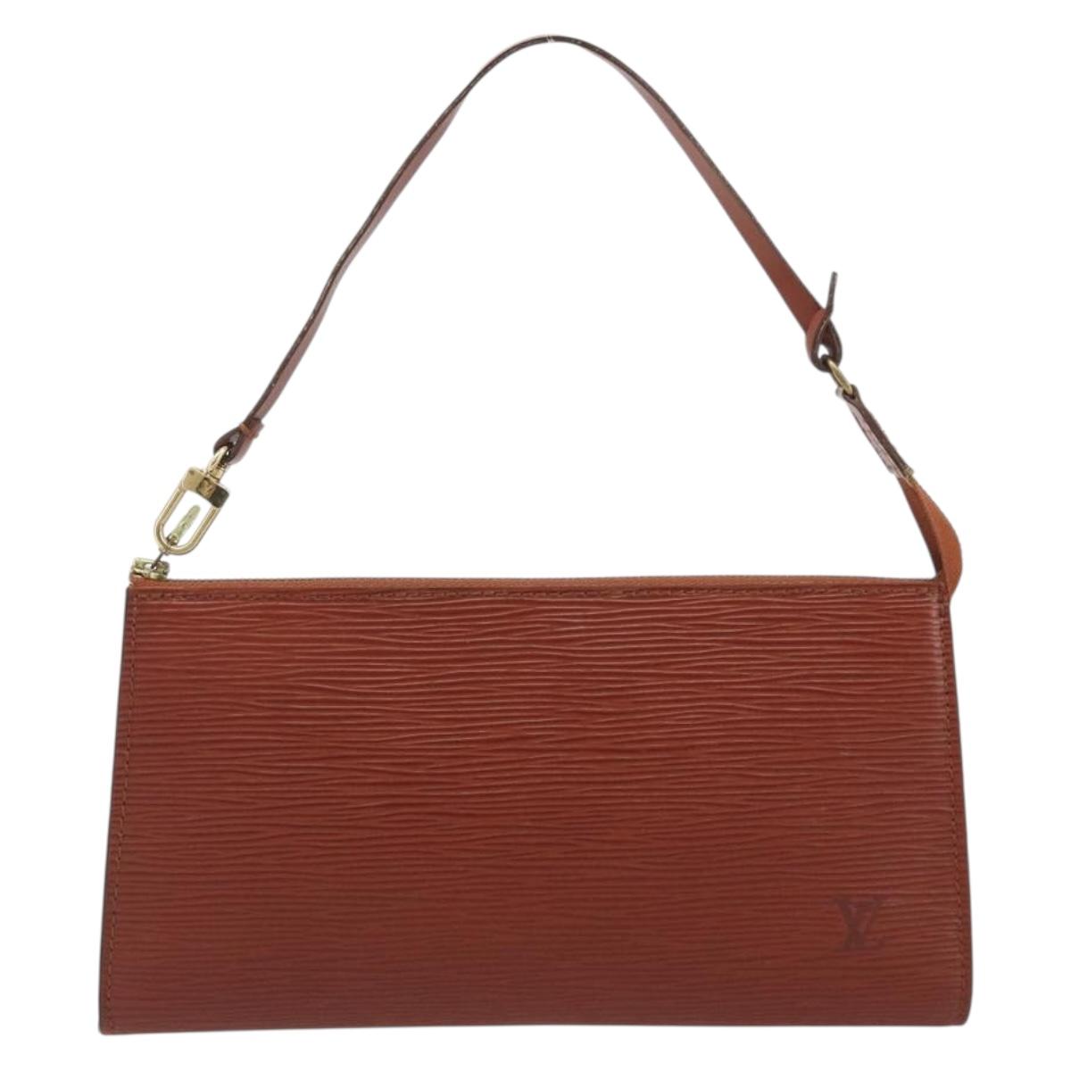 LOUIS VUITTON Epi Pochette Accessoires Pouch Brown M52953 LV Auth 193411