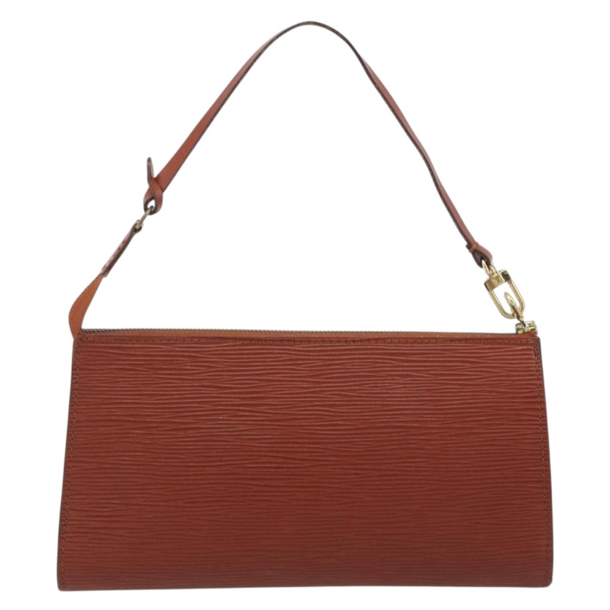 LOUIS VUITTON Epi Pochette Accessoires Pouch Brown M52953 LV Auth 193411