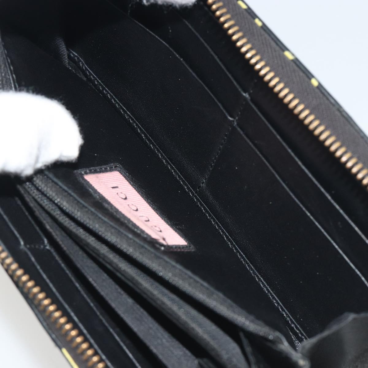 GUCCI GG Marmont Ghost Long Wallet Leather Black Gold 448087 Auth 193436A