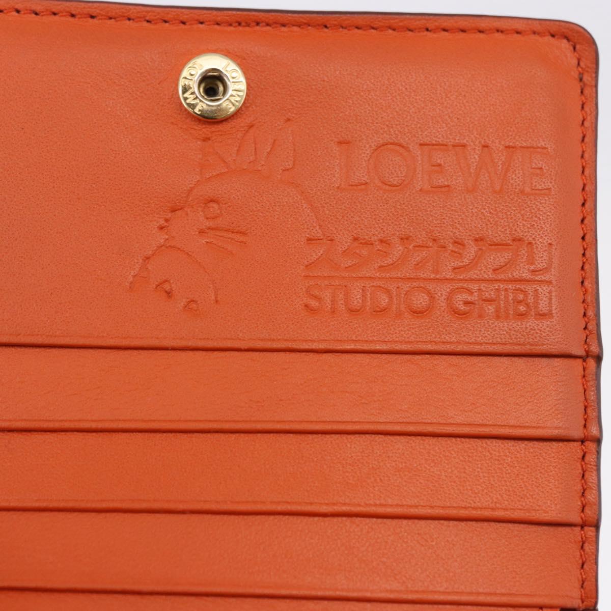 LOEWE × Studio Ghibli Anagram Calcifer Wallet Leather Brown Gold Auth 193437SAM