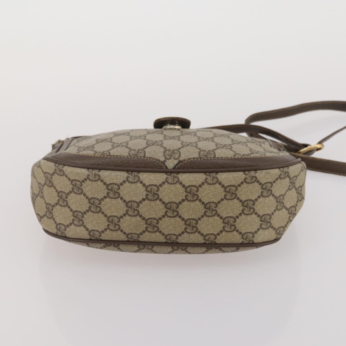 GUCCI GG Supreme GG Canvas Sherry Line Bag PVC 2 Set Beige Brown Auth 193488