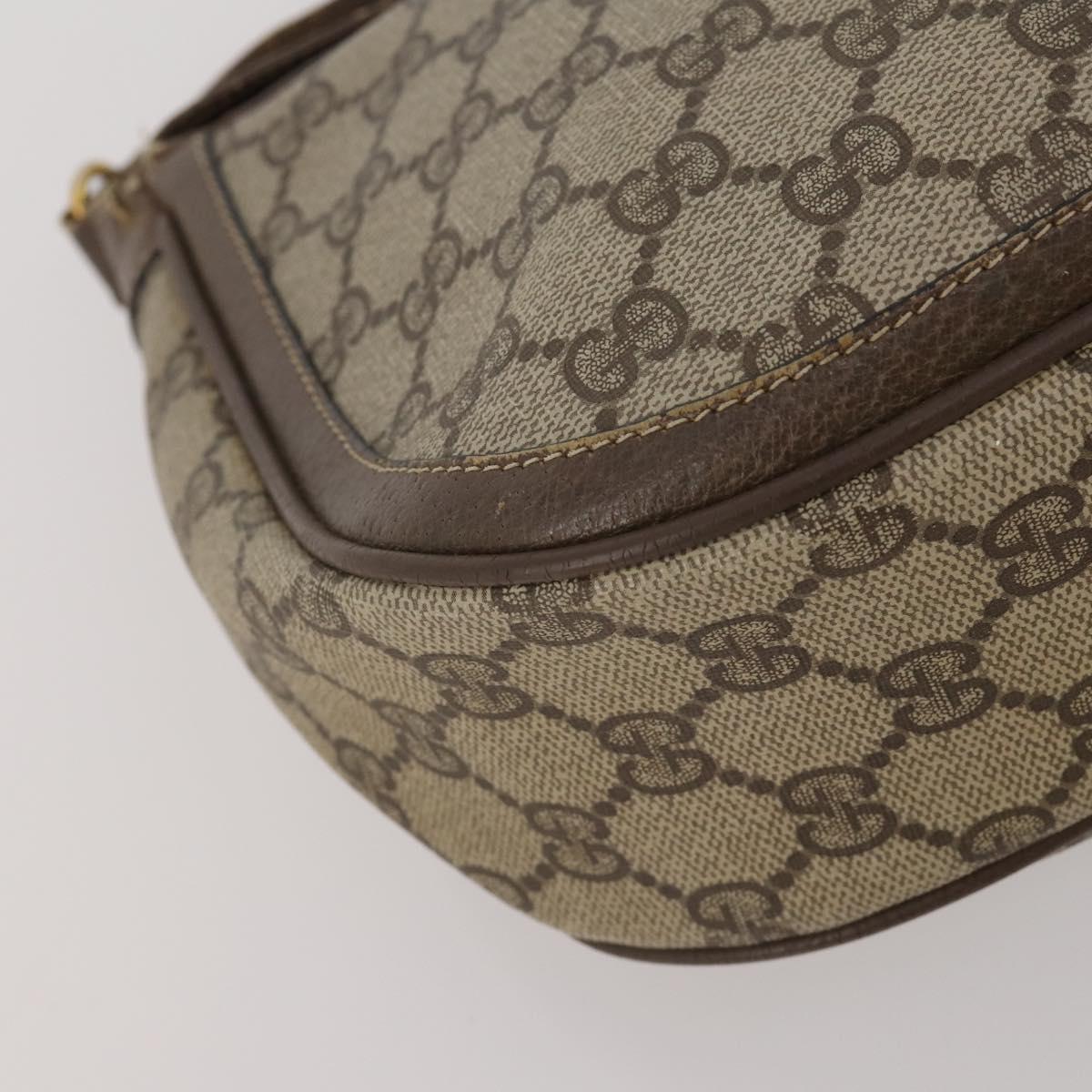 GUCCI GG Supreme GG Canvas Sherry Line Bag PVC 2 Set Beige Brown Auth 193488