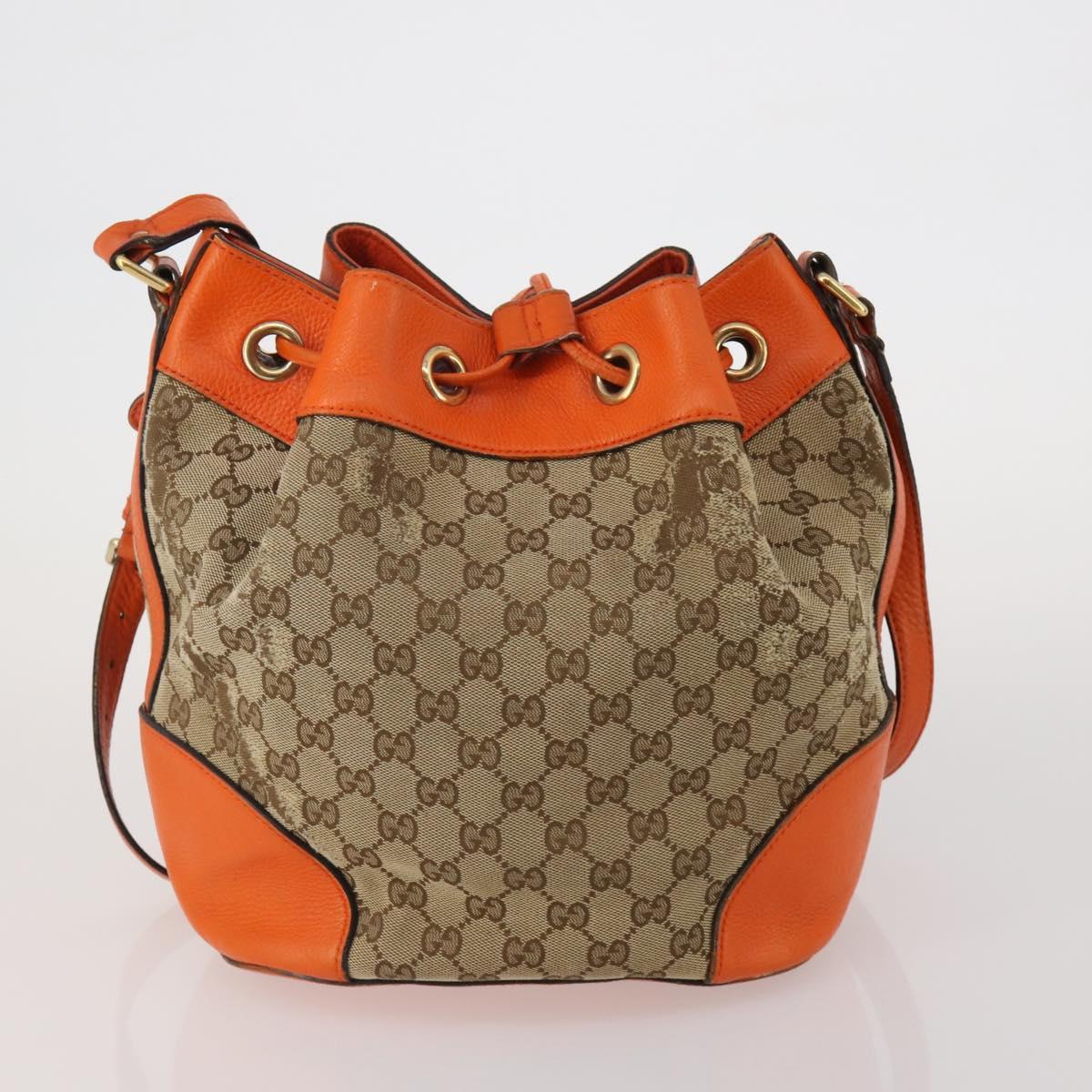 GUCCI GG Supreme GG Canvas Sherry Line Bag PVC 2 Set Beige Brown Auth 193488